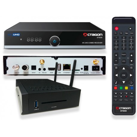 OCTAGON SF8008 4K UHD E2 DVB-S2X & DVB-C / T2 with Blind Scan