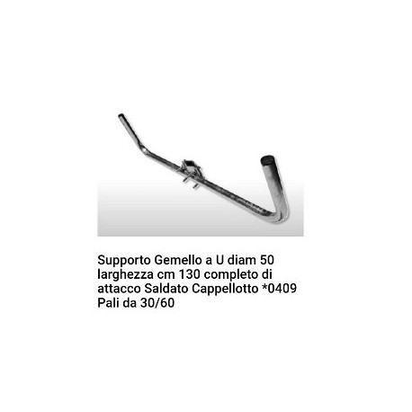 Supporto gemello a U - Omc 0178 diam. 50- largh. 130