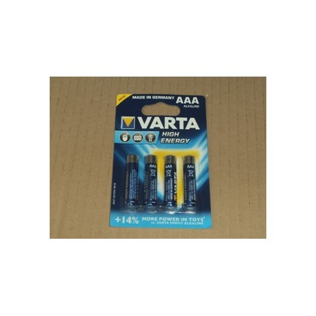 Blister 4 batterie MINISTILO alcaline AAA High energy VARTA