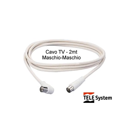 Cavo TV in blister - 2 mt. - maschio-maschio - Telesystem