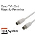 Cavo TV in blister - 2 mt. - maschio-femmina - Teles (sped.grati