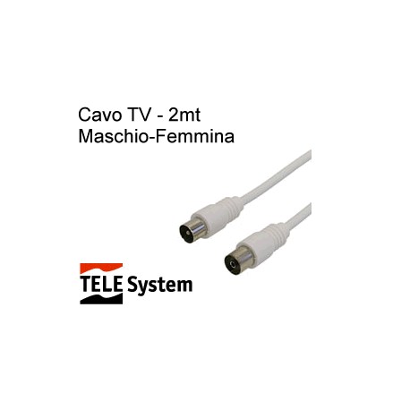 Cavo TV in blister - 2 mt. - maschio-femmina - Teles (sped.grati