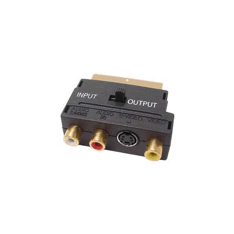 Adattatore SCART-RCA + S-VHS con commut. in-out OUT SWITCH
