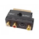 Adattatore SCART-RCA + S-VHS con commut. in-out OUT SWITCH